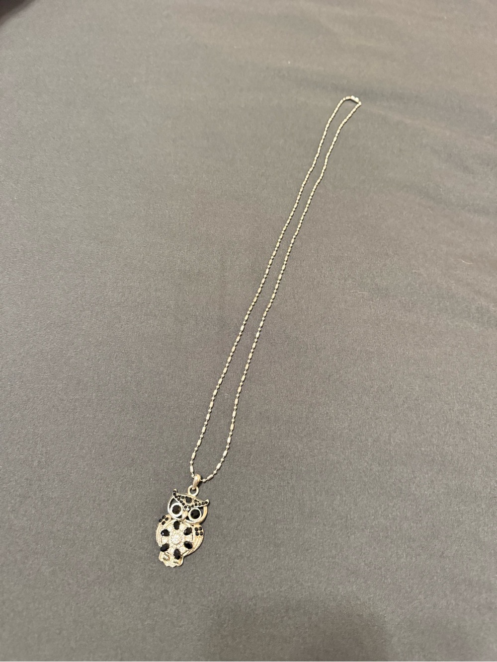 Silver Owl Pendant Necklace Costume Jewlery